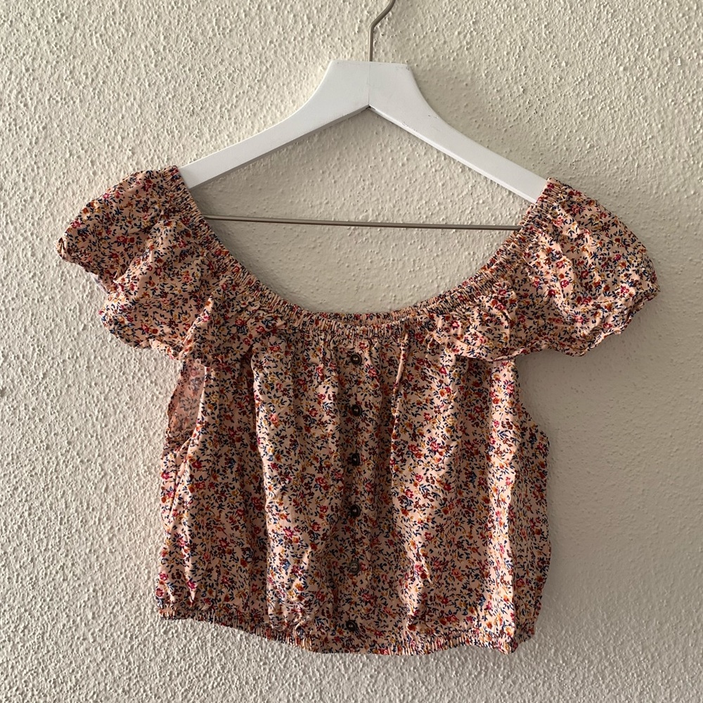 XHILARATION Floral Crop Top Mini Skirt 2pc Set Medium - Picture 2 of 16